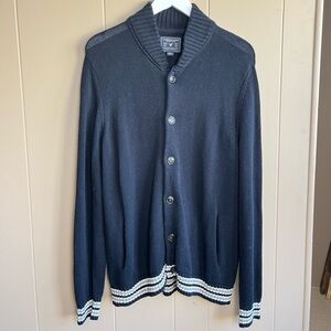 Vintage American Eagle Outfitters Black Ribbed & Buttoned Bomber Jacket